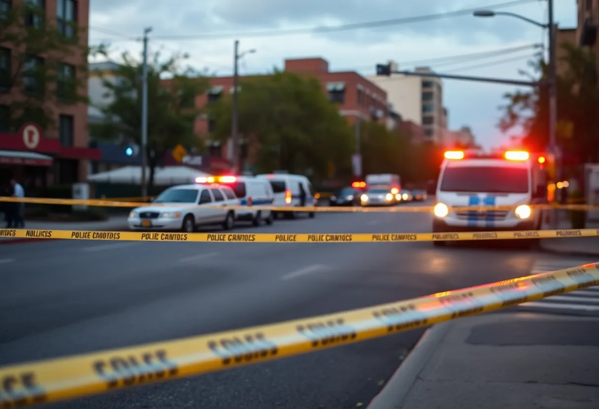 Police responders at a shooting scene in Augusta