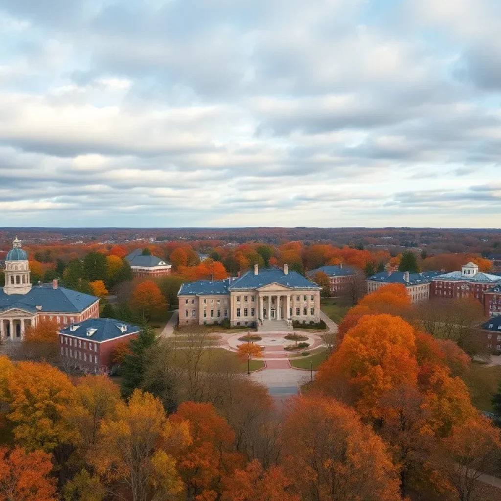 View of Augusta University during warm autumn weather