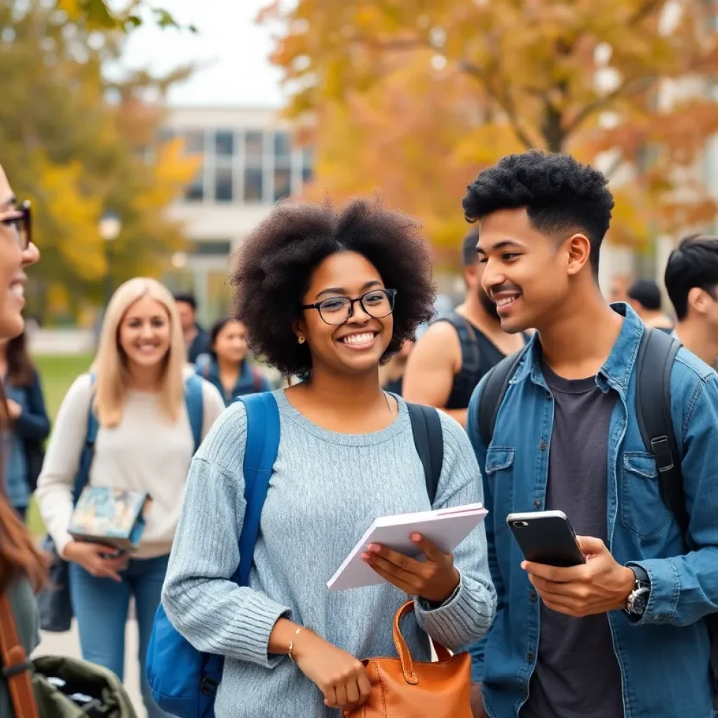 Diverse students on Augusta University campus