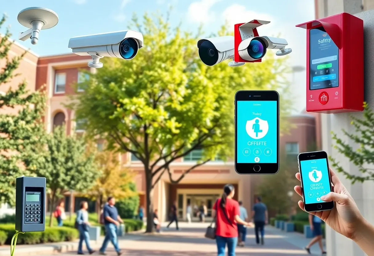 Safety measures at Augusta University including cameras and emergency phones