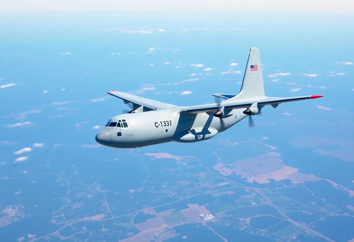 Lockheed Martin C-130J Super Hercules aircraft flying