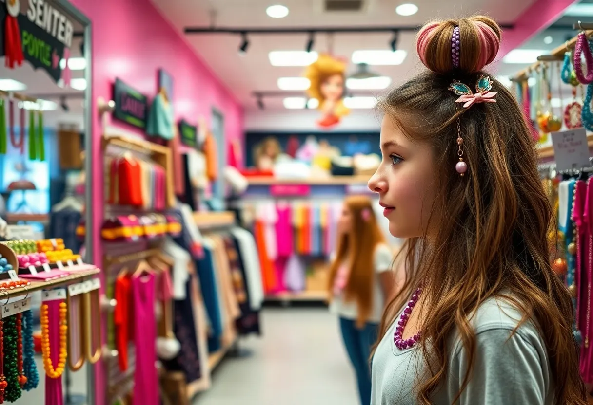 Interior of a Claire's store with teen accessories