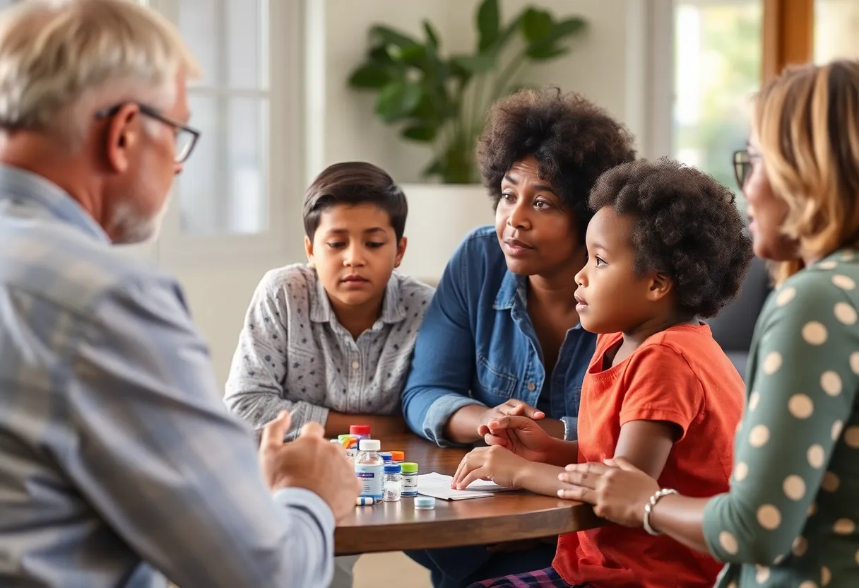 Community meeting discussing child safety measures