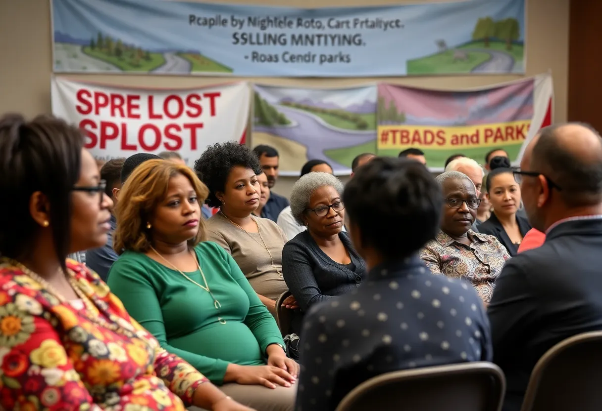 Residents discussing SPLOST 9 funding.