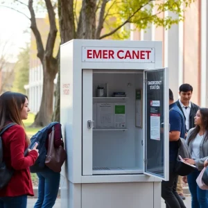 Emergency safe station cabinet installed at Augusta University's campus