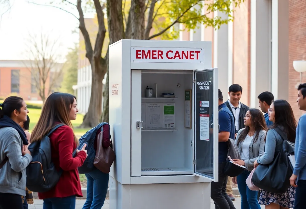 Emergency safe station cabinet installed at Augusta University's campus