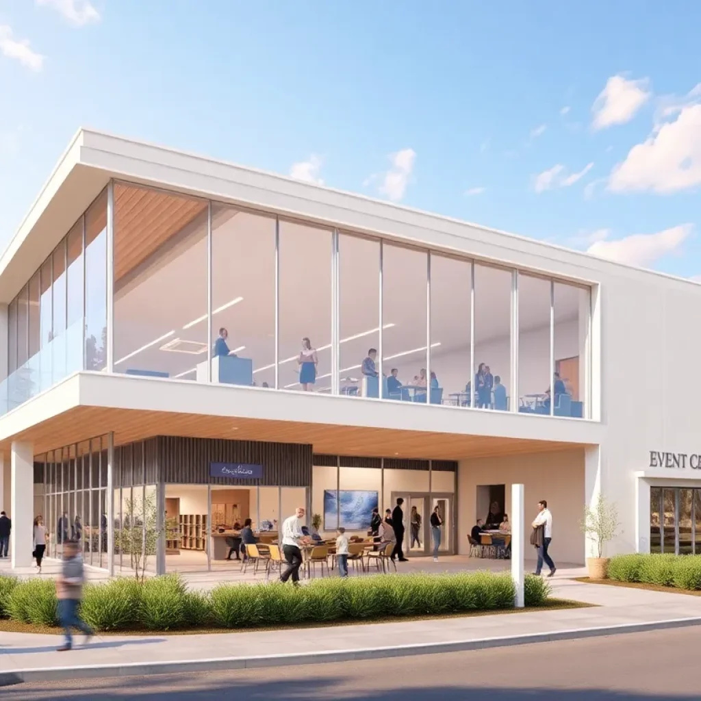 Rendering of the new event center in Evans Georgia