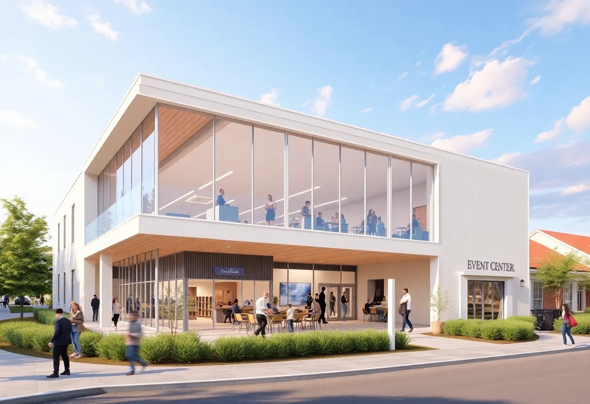 Rendering of the new event center in Evans Georgia