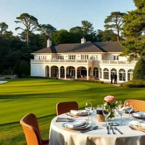 Elegant hospitality setup at Augusta golf course