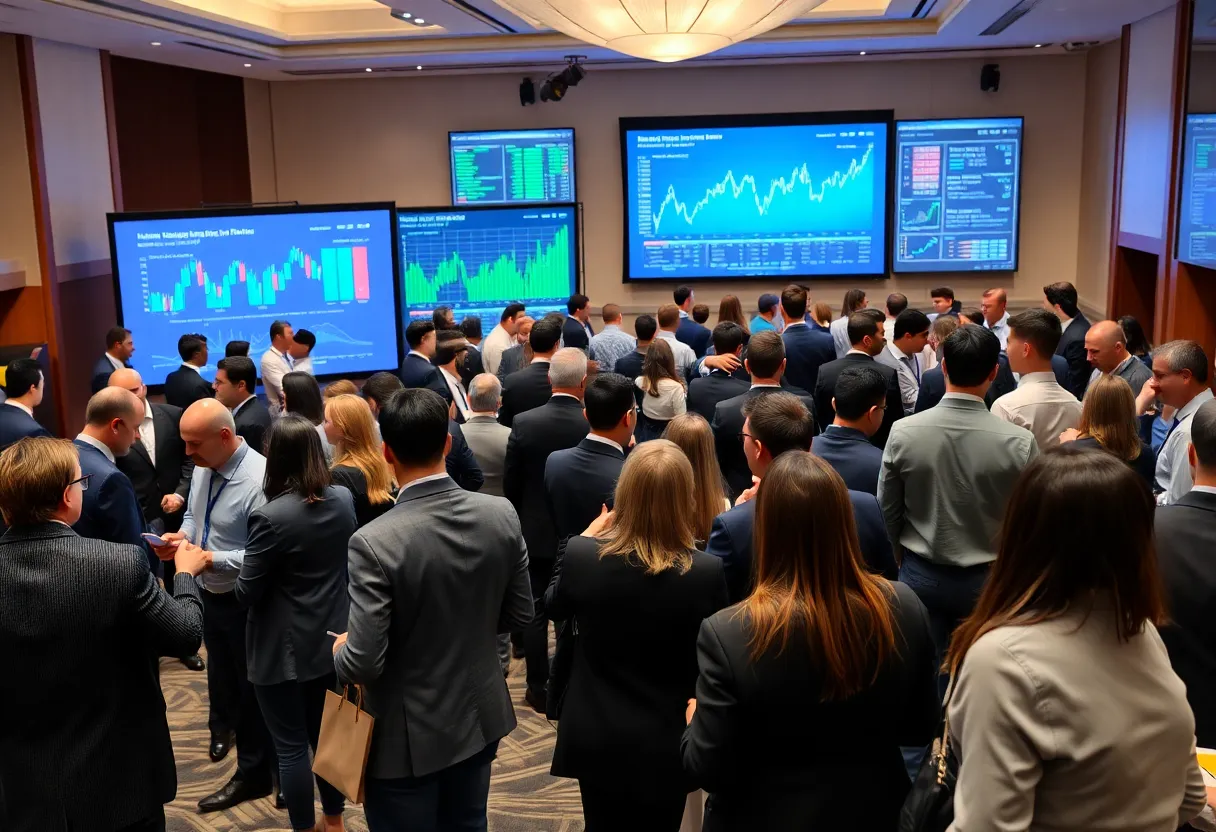Attendees networking at the Georgia Bankers Association financial conference