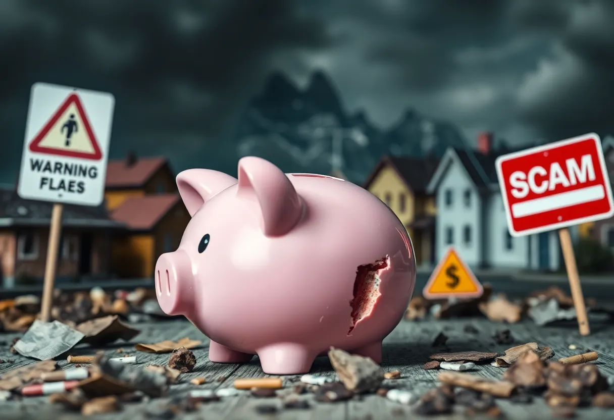 Conceptual image representing financial scams and community awareness.
