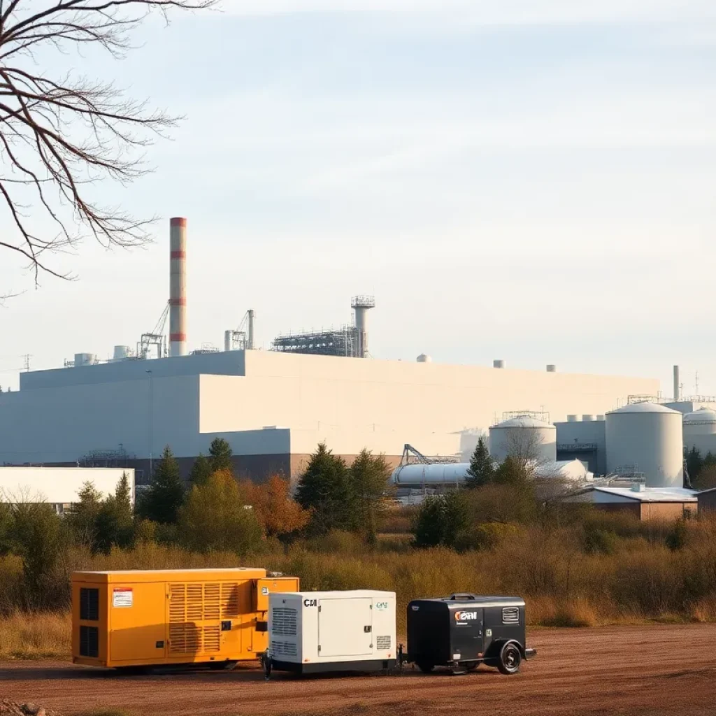 Generac facility in Augusta with portable generators