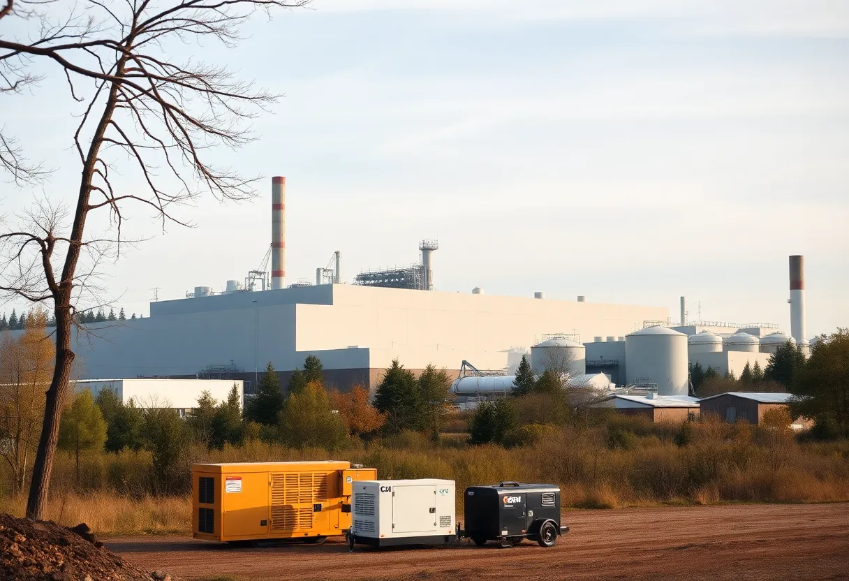 Generac facility in Augusta with portable generators