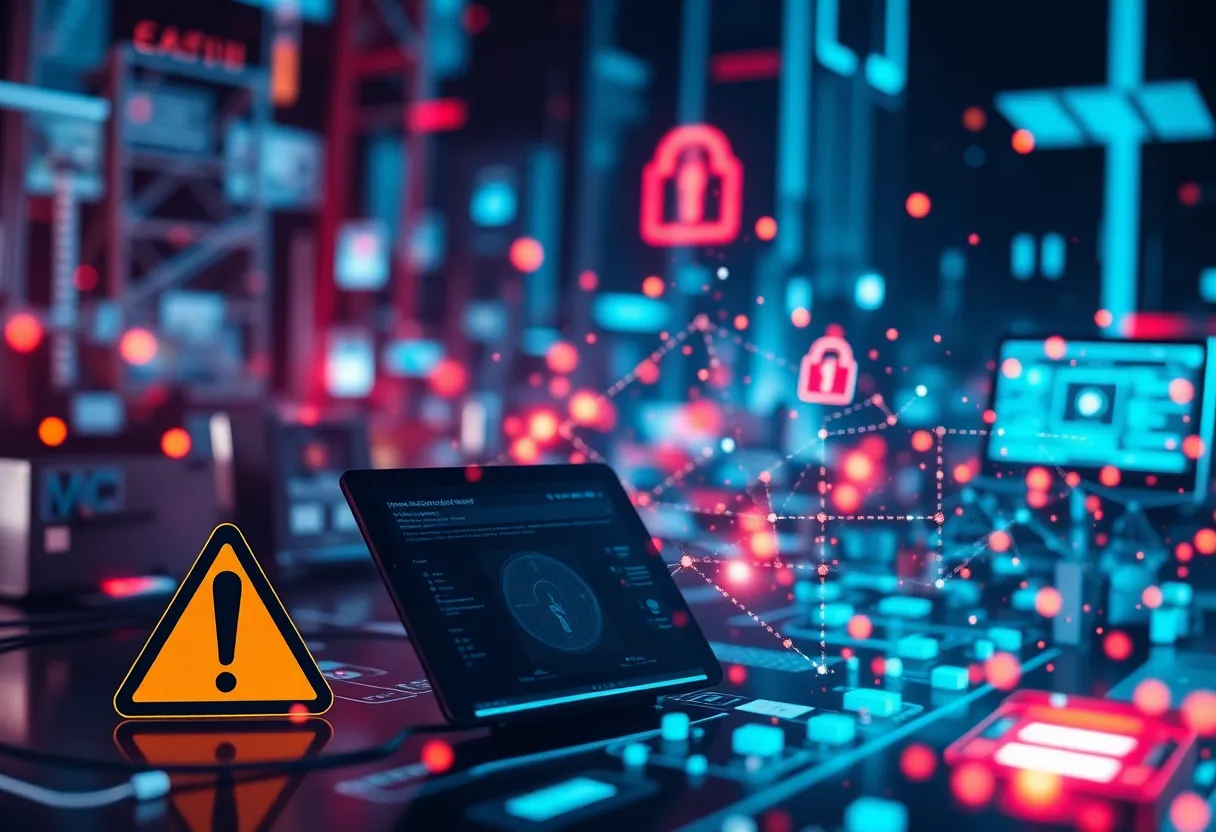 Illustration of cybersecurity threats affecting electronic benefit systems