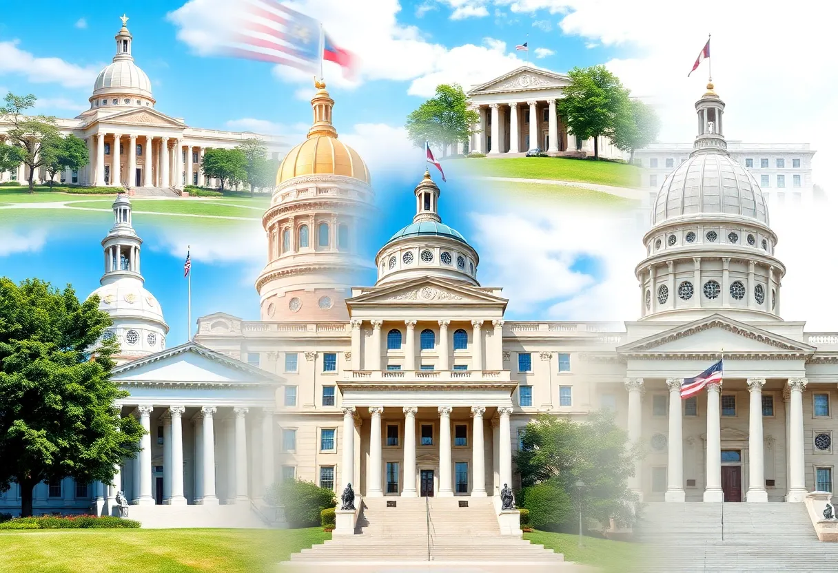 Overview of Georgia's government salaries with imagery related to public service