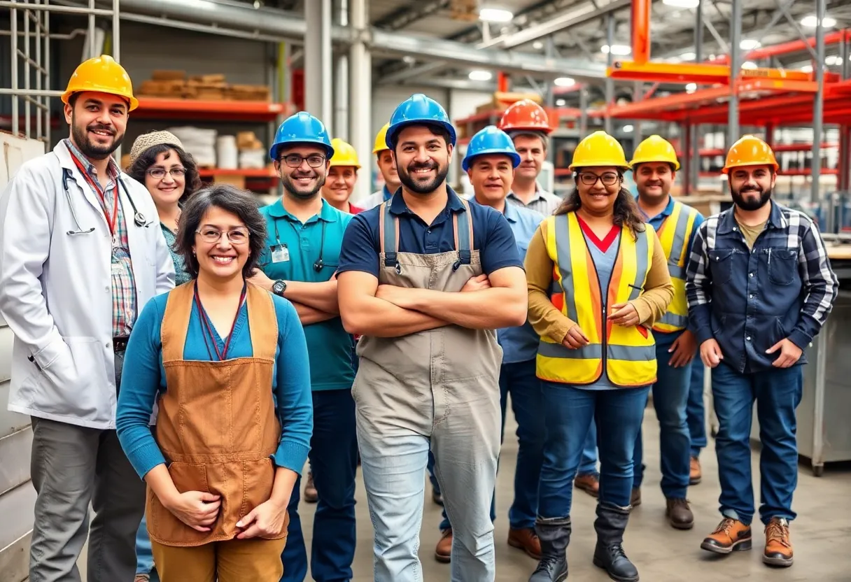 Workers in various sectors of Georgia's job market