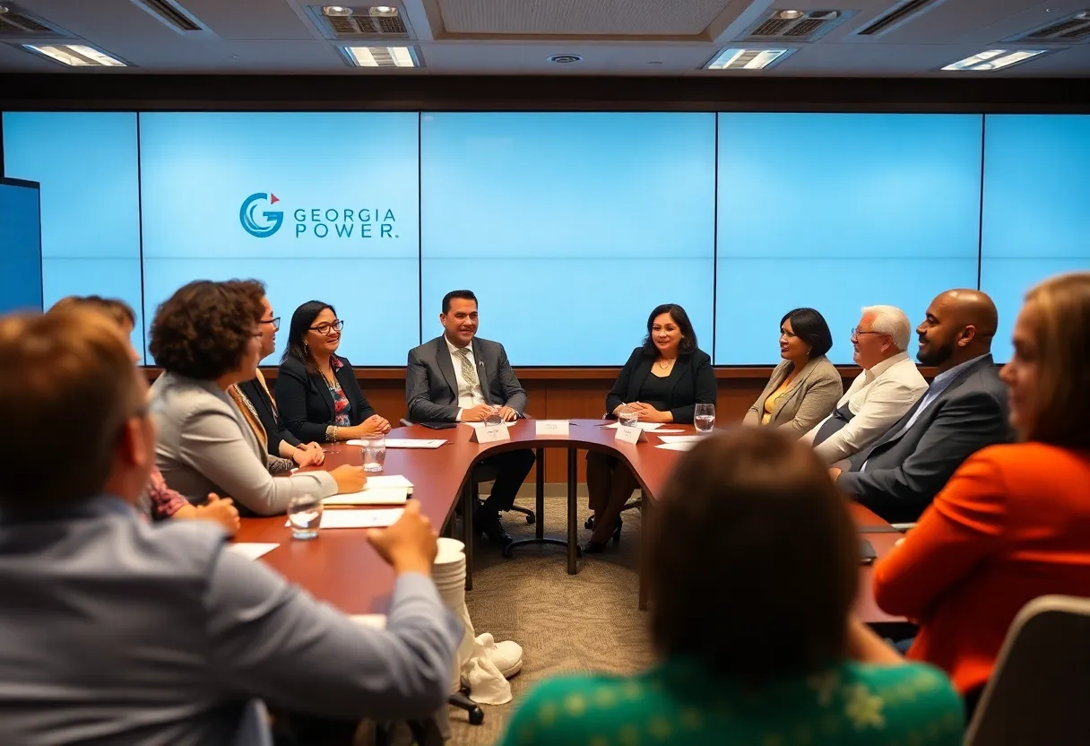 Board members discussing community initiatives