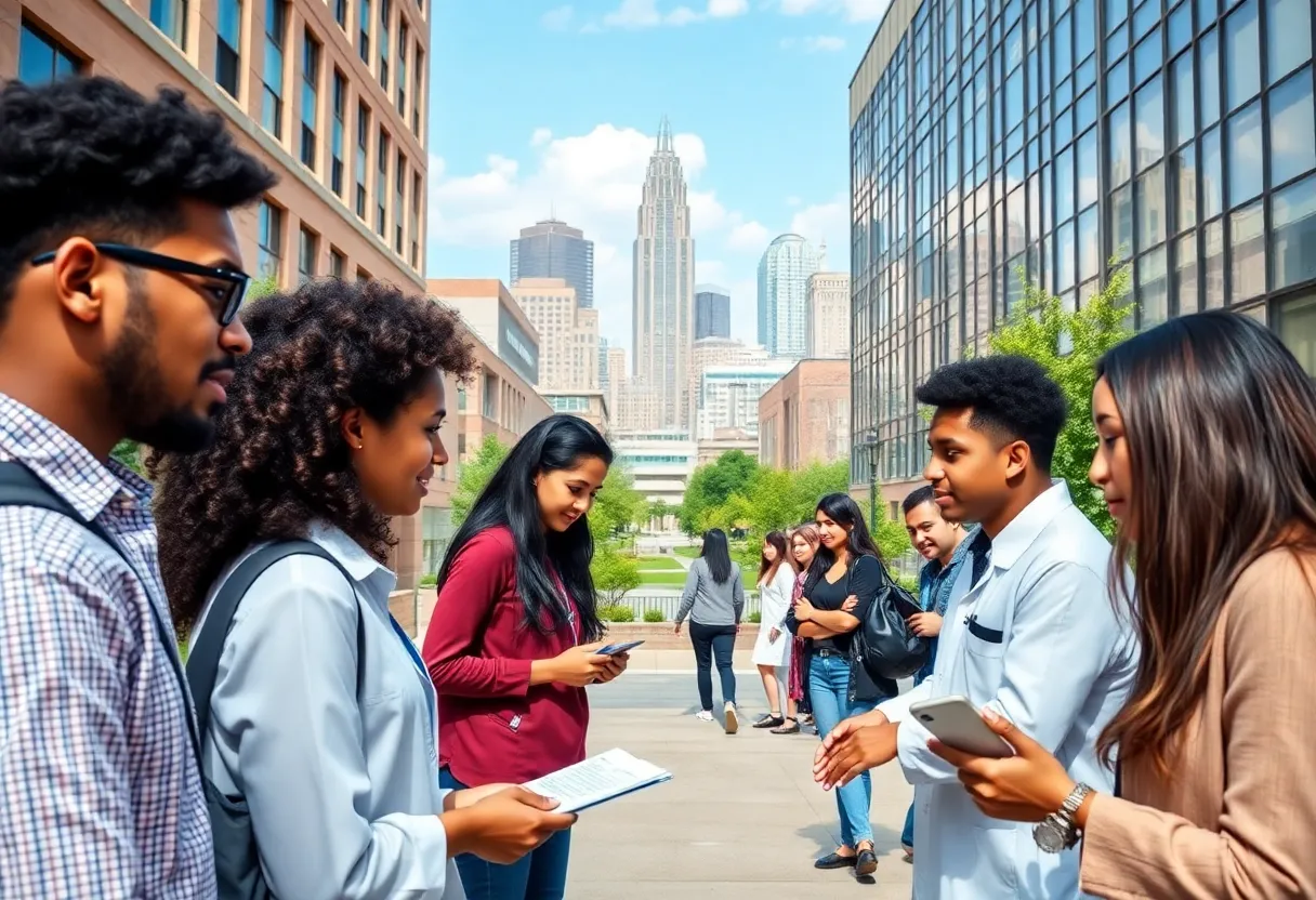 Students at Georgia State University engaging in research