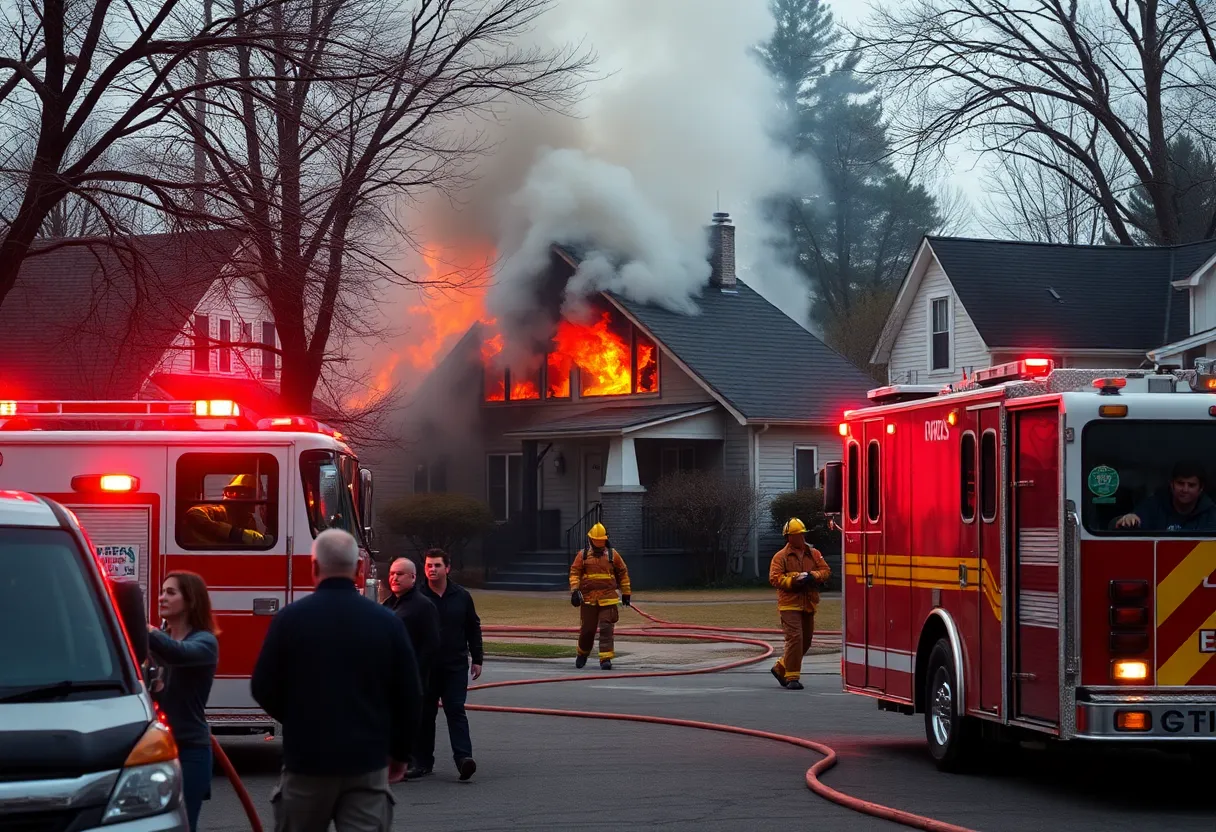 Firefighters responding to a vacant house fire in Harrisburg