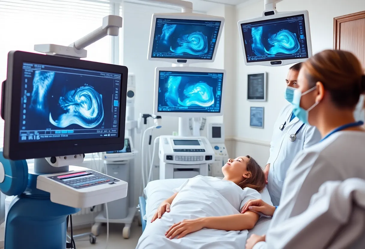 Patient receiving histotripsy cancer treatment at Northeast Georgia Health System