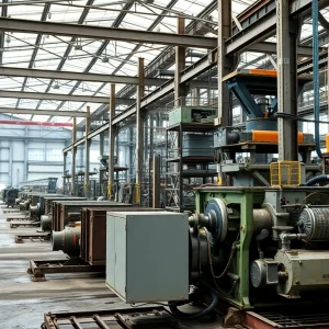 View of an empty factory floor after the closure of International Paper mills