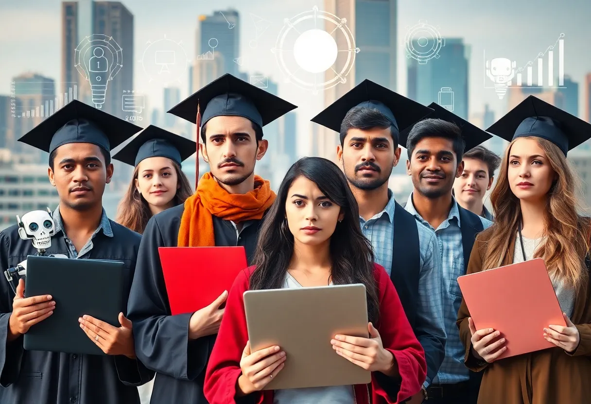 Recent graduates looking concerned about job market challenges