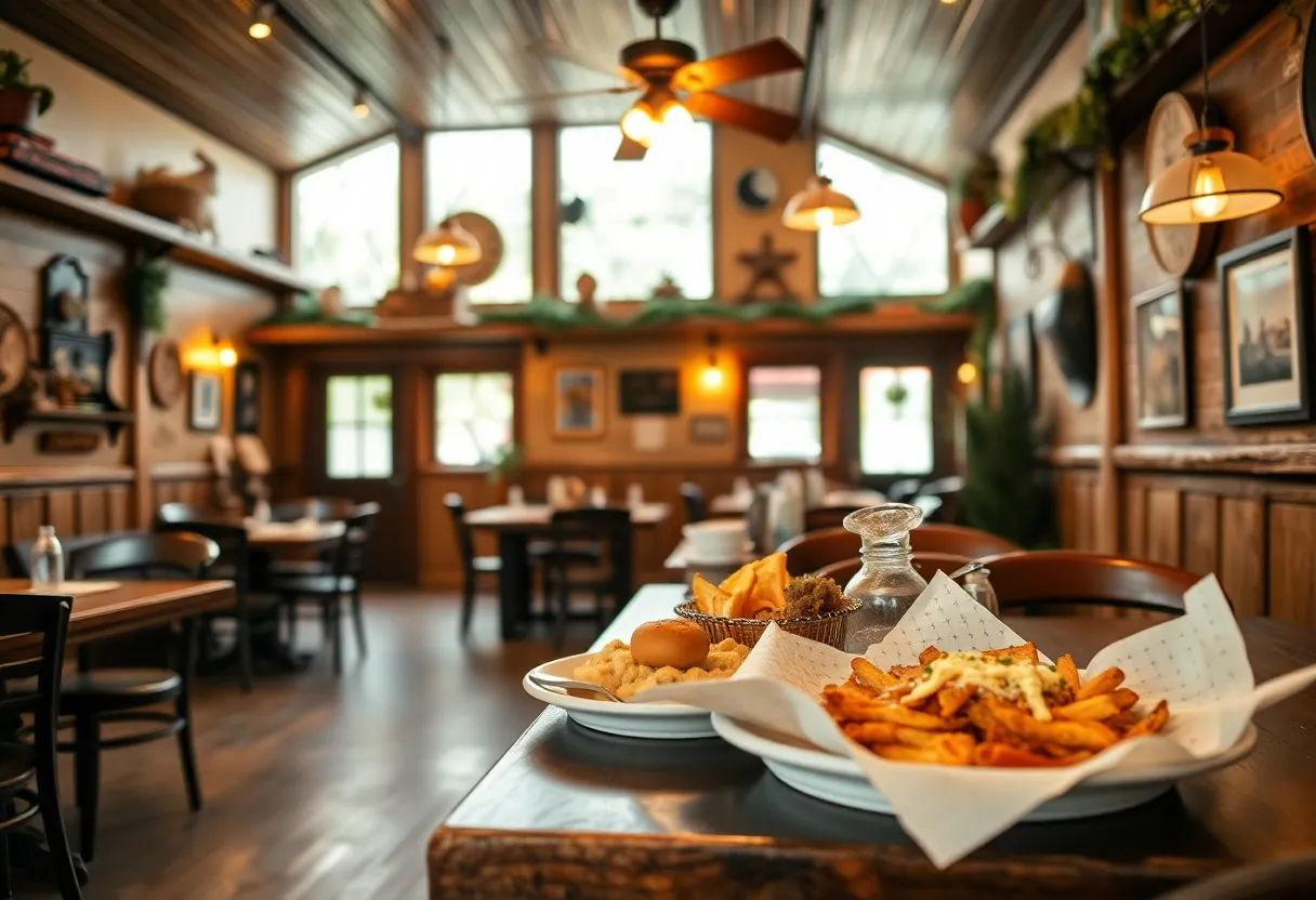 Interior view of The Lady & Sons restaurant showcasing Southern cuisine