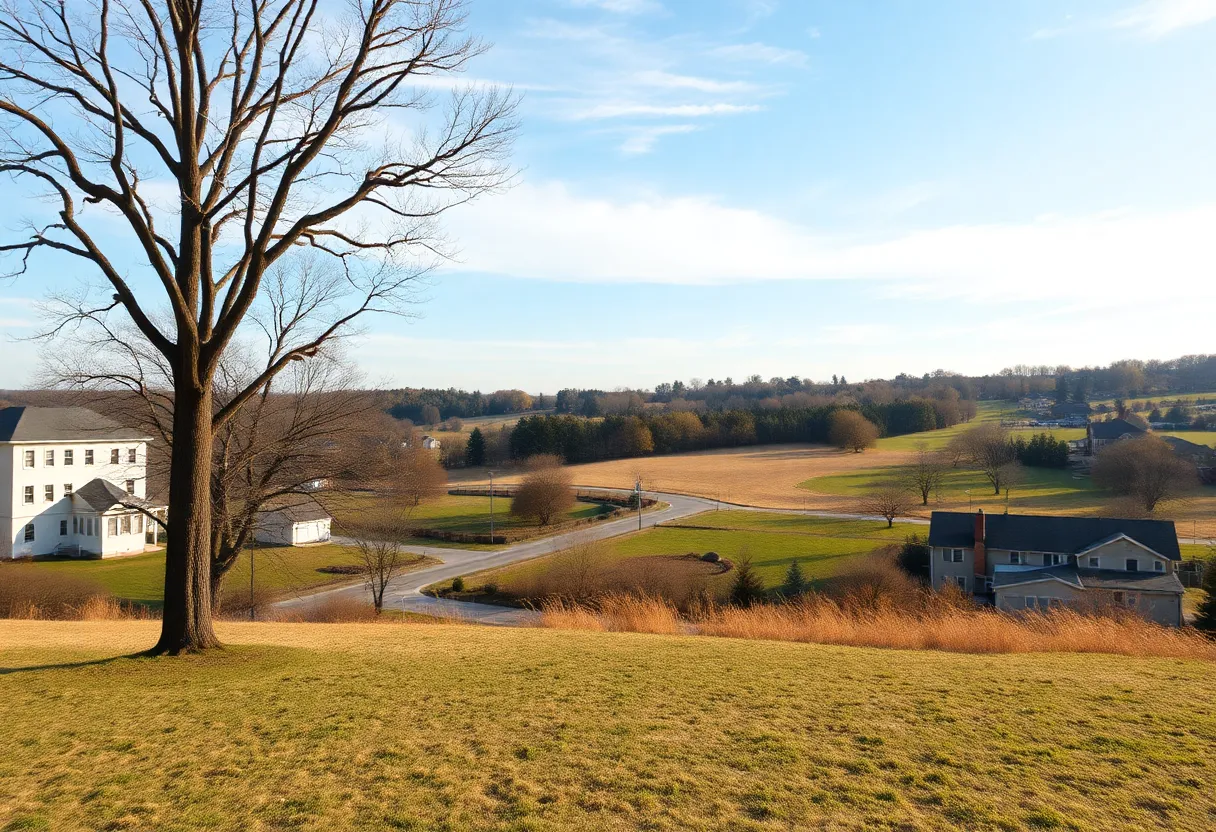 A peaceful school setting representing the legacy of education.