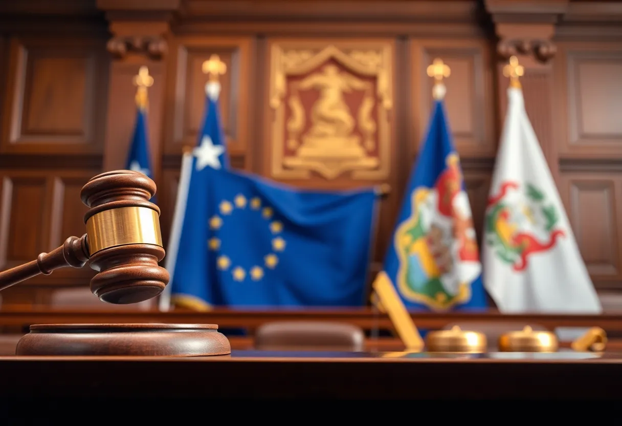 Courtroom image representing Lenovo lawsuit against Georgia