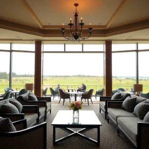 Luxurious hospitality area at Augusta National Golf Club during the Masters Tournament