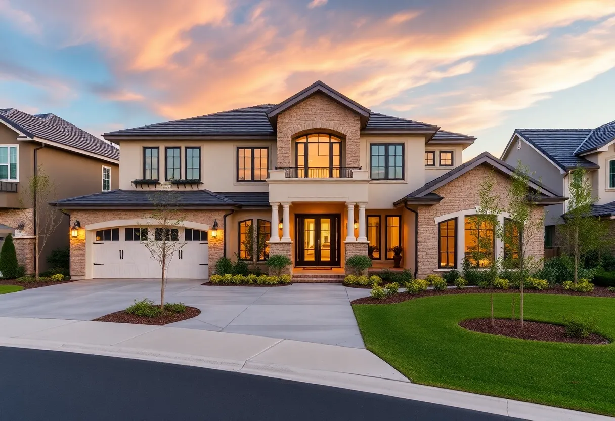 Exterior view of the luxury model home at Jason's Walk