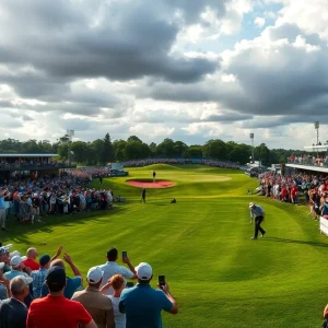 Fans cheering during the Masters Tournament