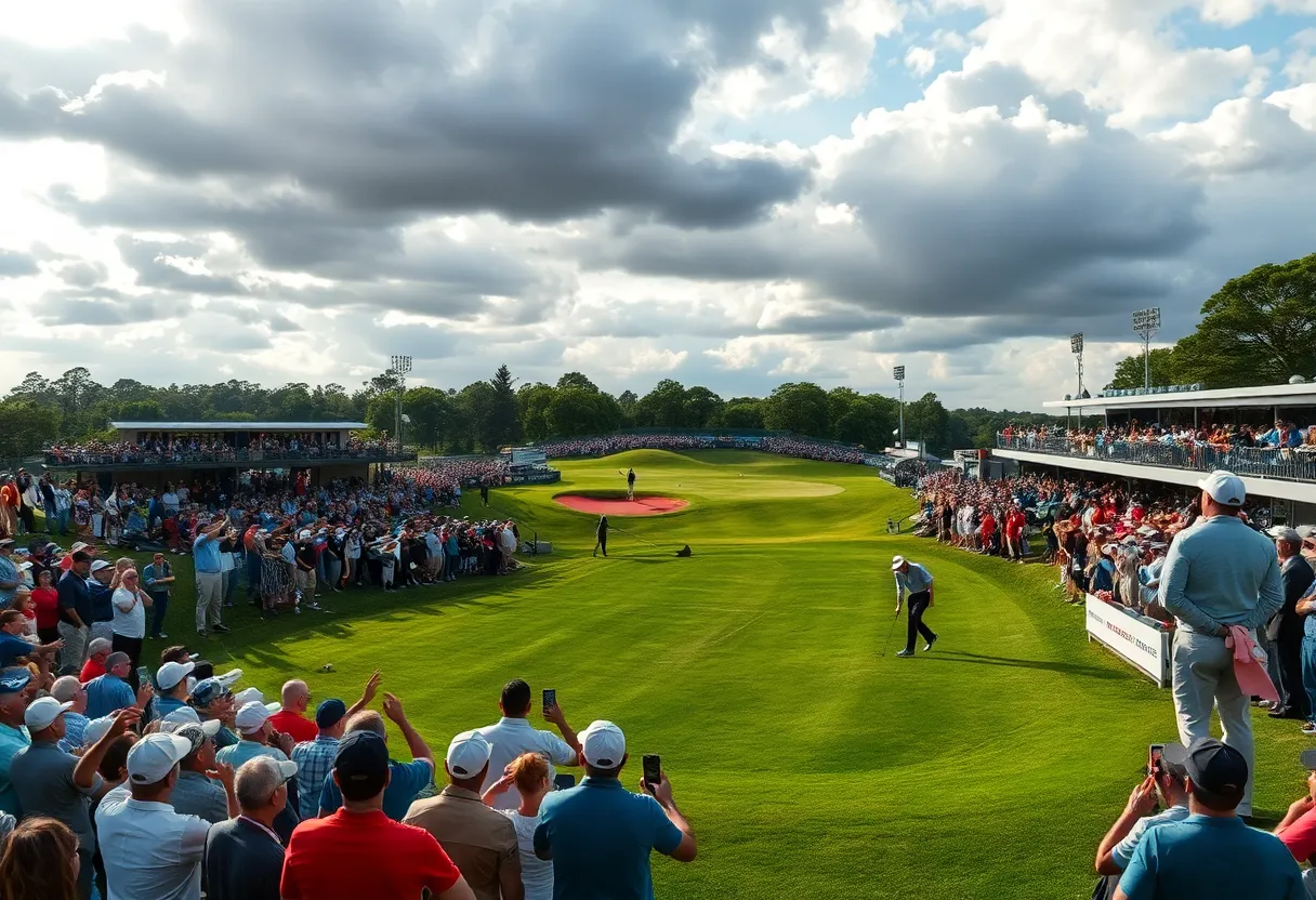Fans cheering during the Masters Tournament