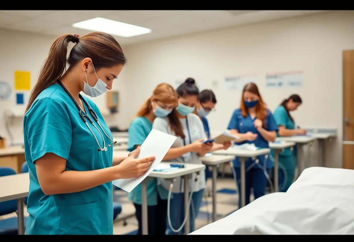 Students in a healthcare training program at Georgia Highlands College