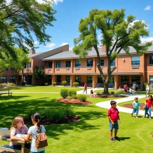 Students engaging in outdoor learning at a private K-12 school in Augusta