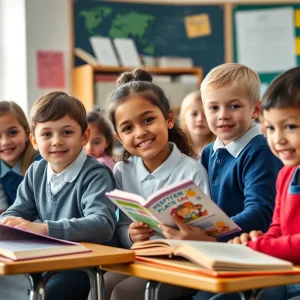 Richmond County students engaged in a classroom activity