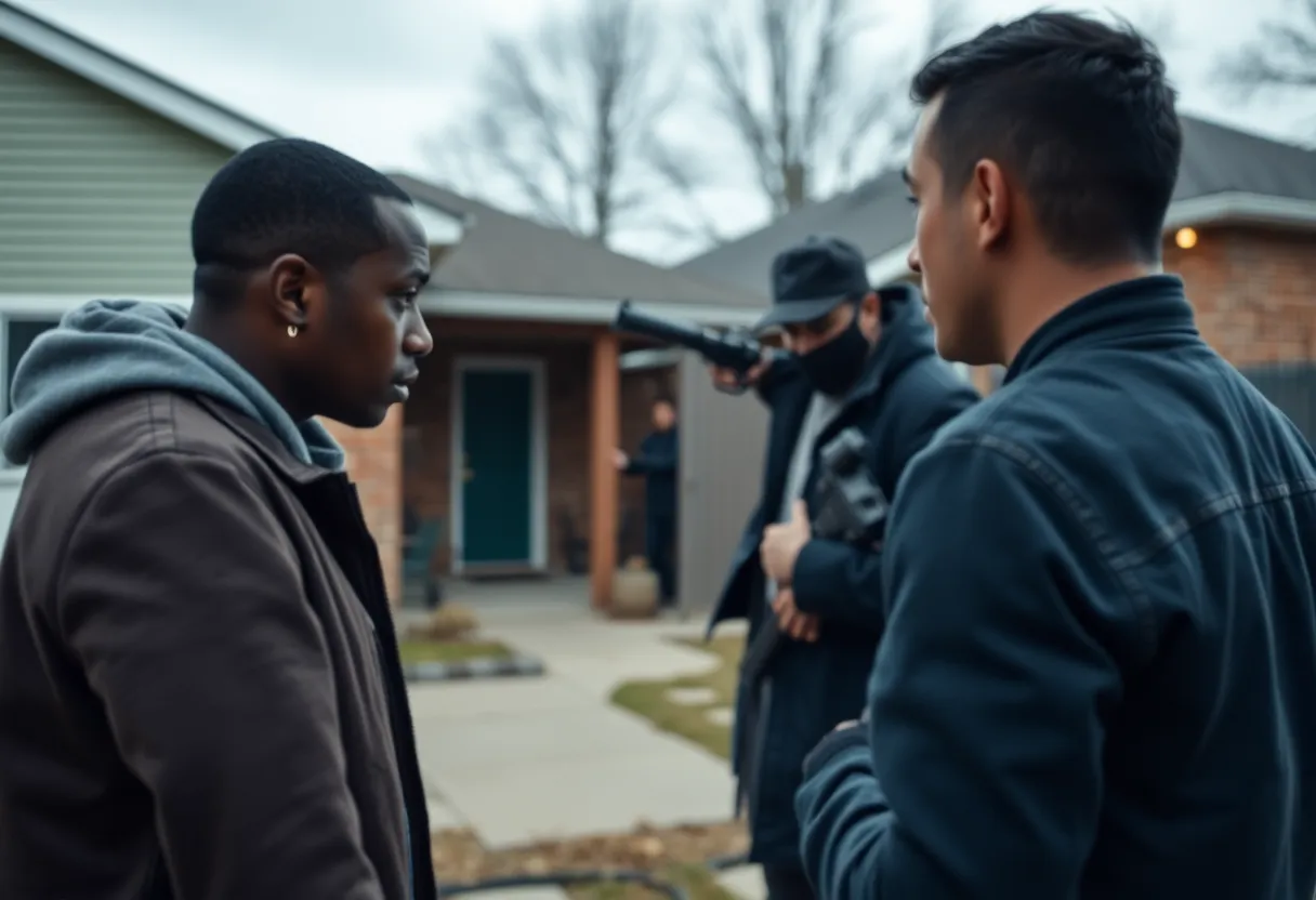 Scene of a property dispute highlighting community safety concerns.