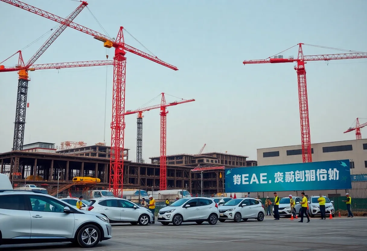 Construction site for Rivian electric vehicle factory