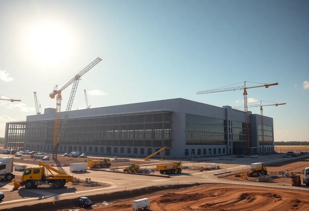 Construction site of Rivian's future manufacturing plant in Georgia
