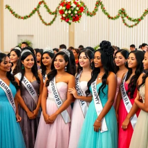 A group of debutantes celebrating their induction into the Rosa T. Beard Debutante Club