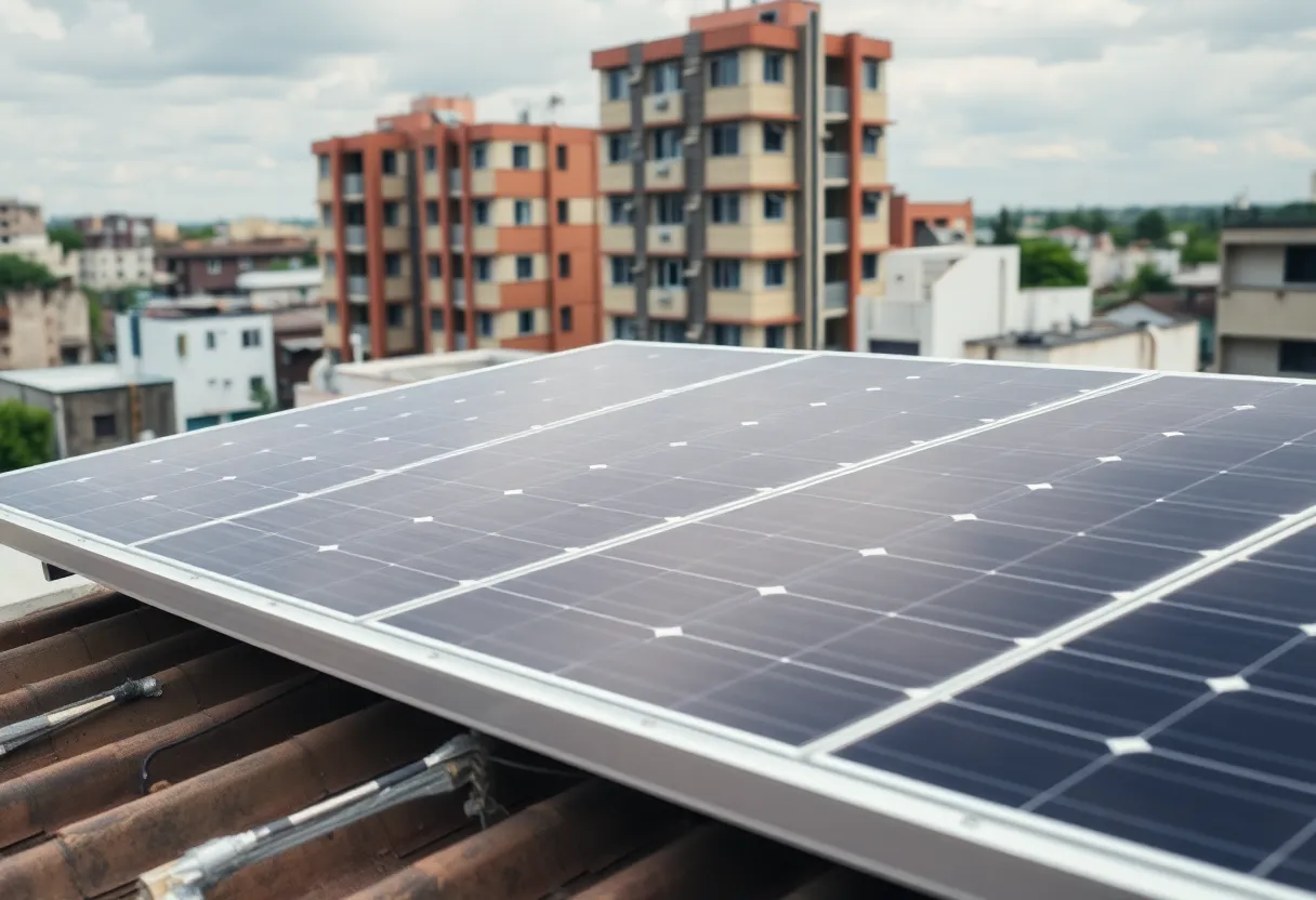 Rooftop solar panels on a house in Atlanta