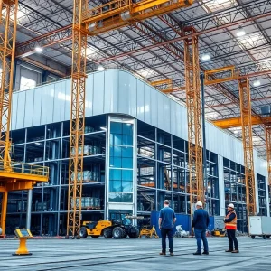 Construction of Stow Group's manufacturing facility in Gordon County, Georgia.