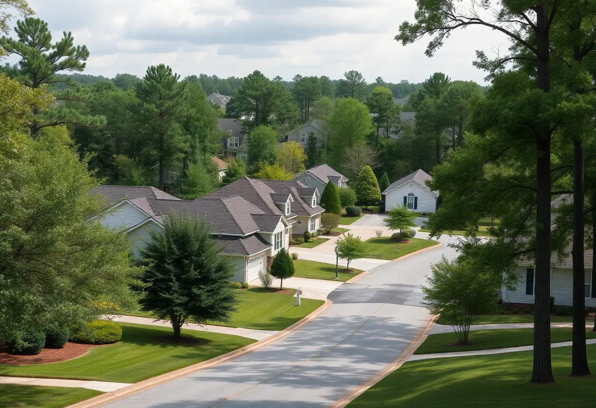 A scenic view of a Thomson neighborhood, representing community safety.