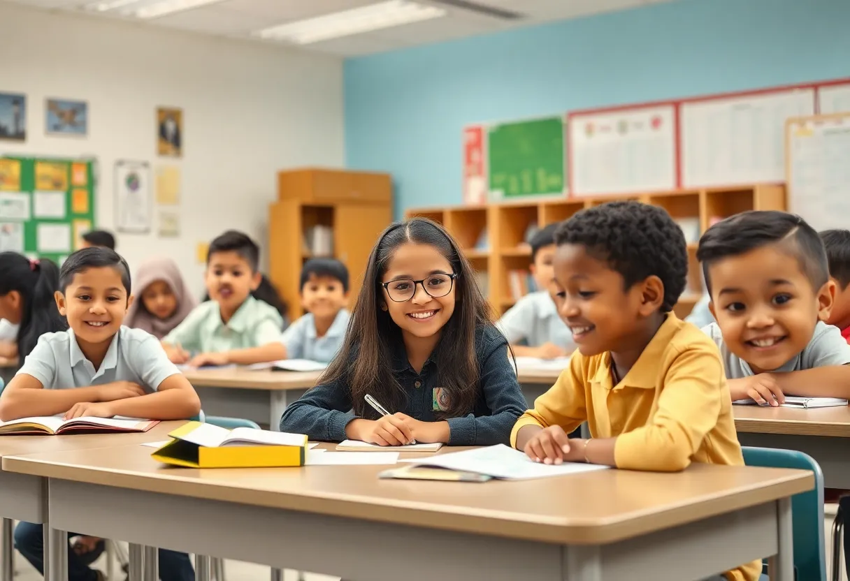 Students learning in an Augusta private K-12 school classroom