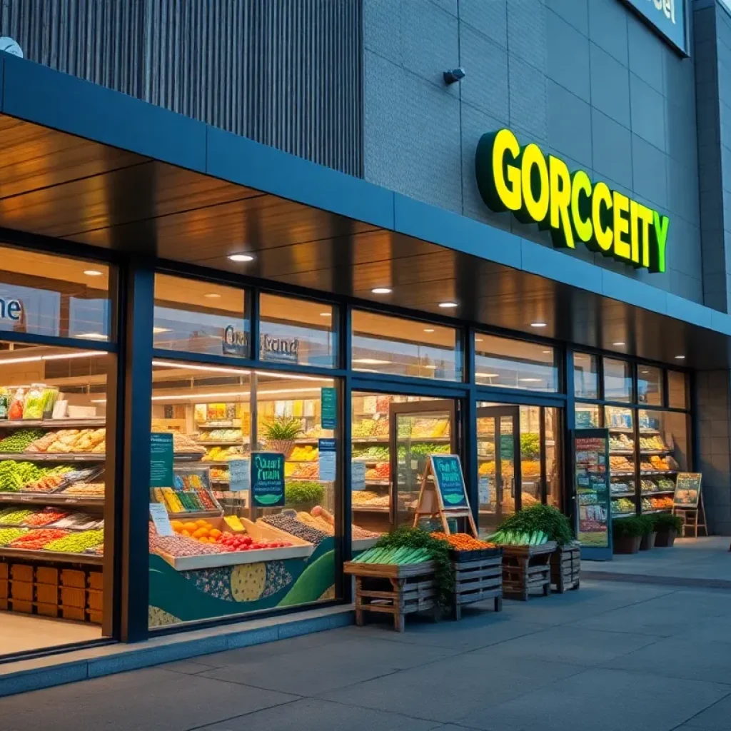 Exterior of US Foods CHEF’STORE in Augusta with fresh produce display