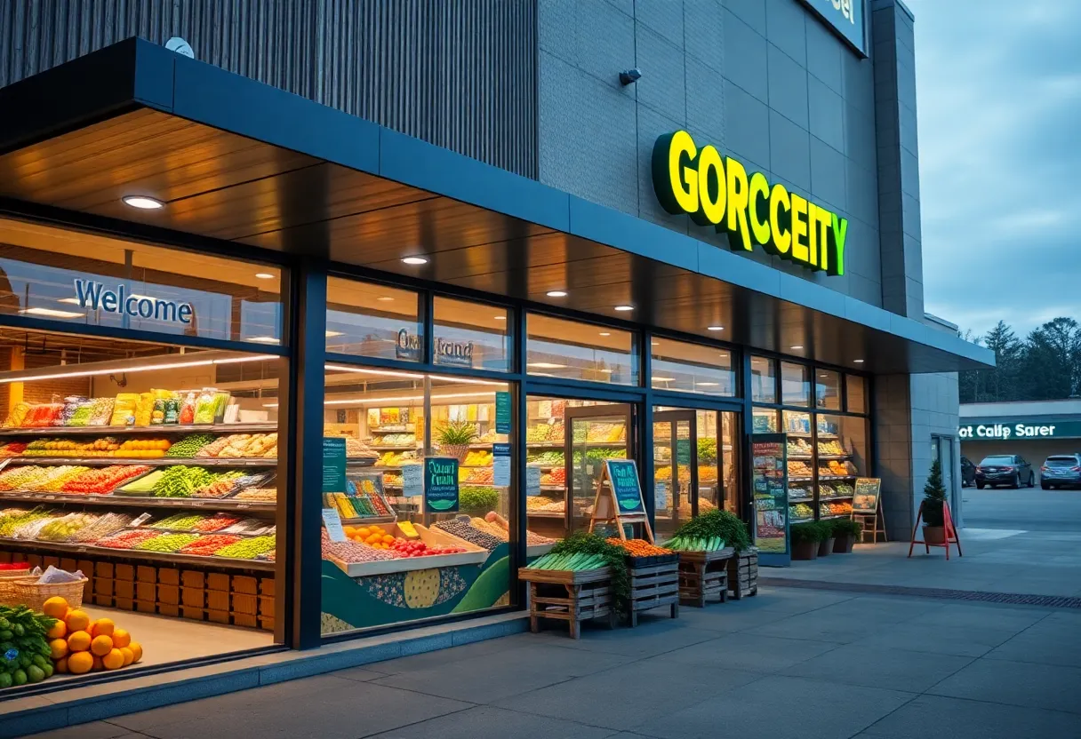 Exterior of US Foods CHEF’STORE in Augusta with fresh produce display