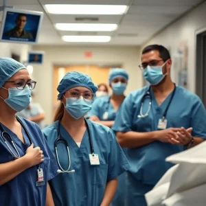 Healthcare workers navigating staffing shortages in a VA hospital