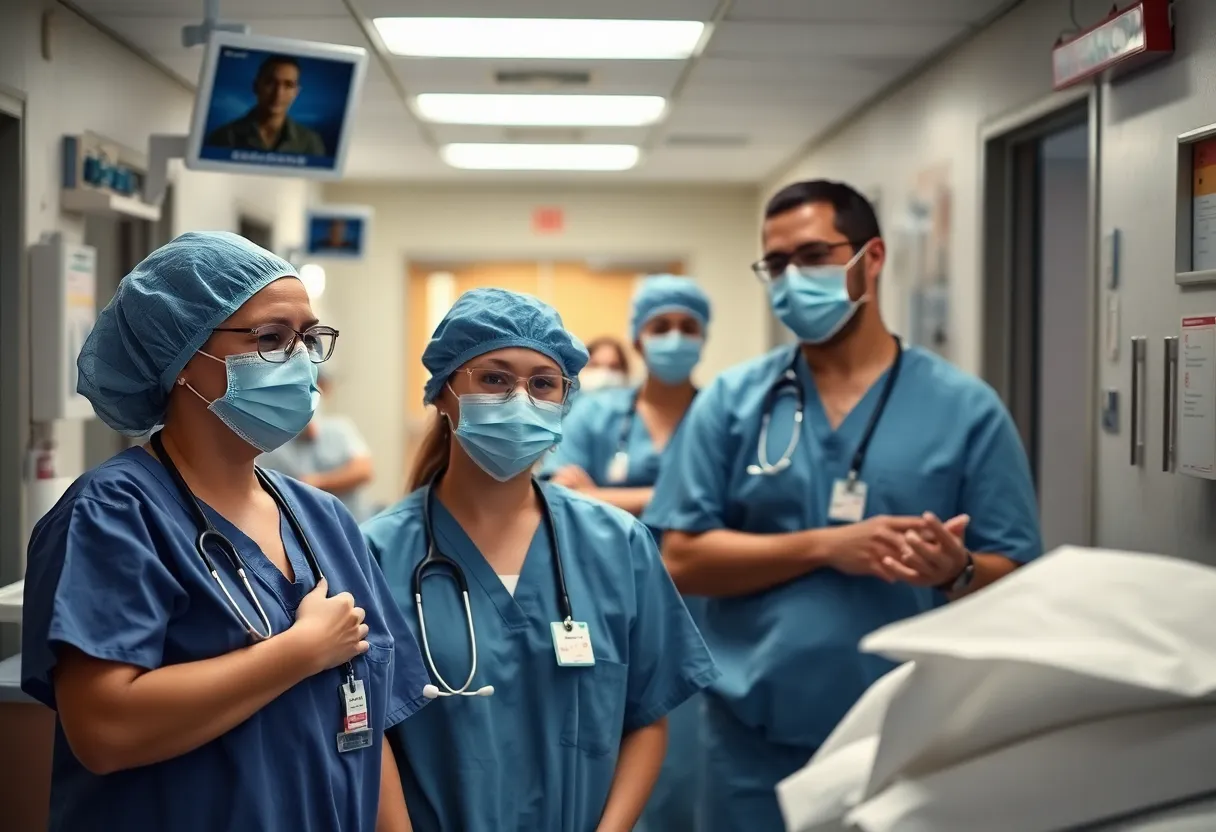 Healthcare workers navigating staffing shortages in a VA hospital