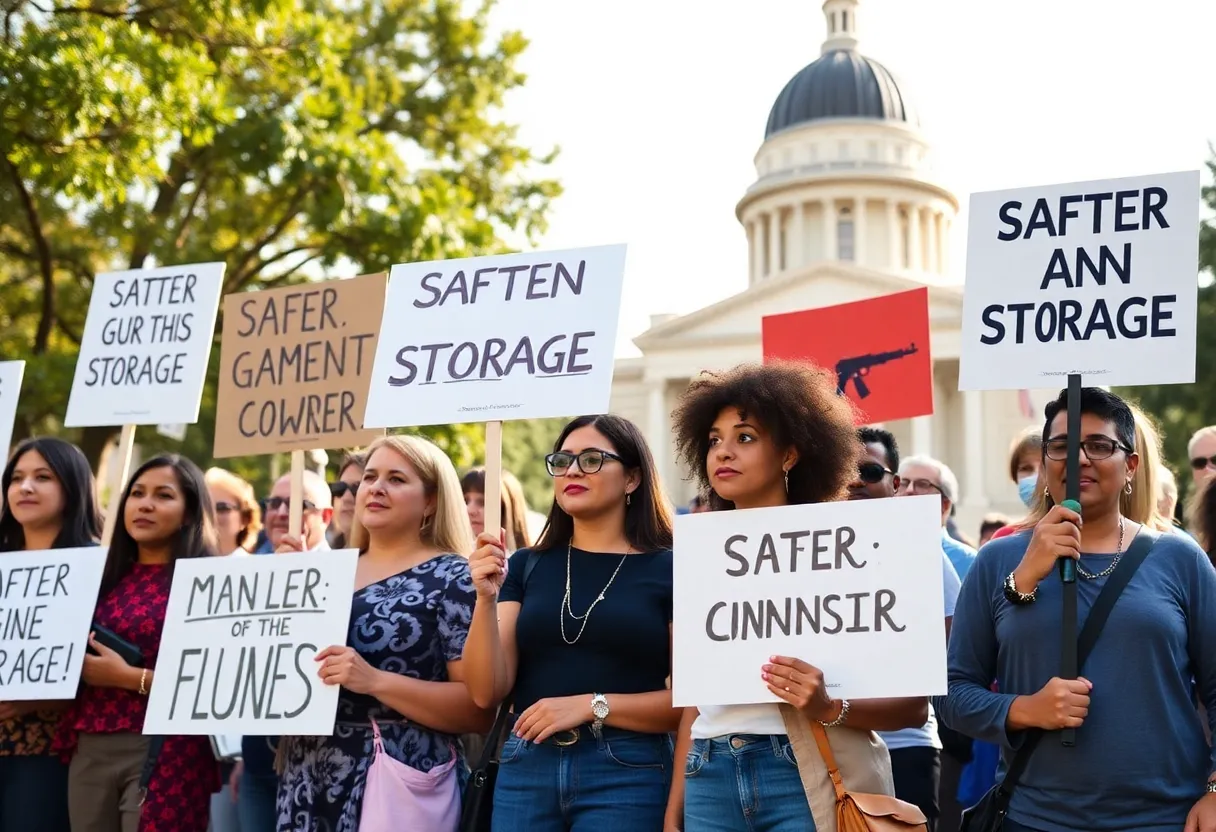 Survivors advocating for safe gun storage laws at the Georgia State Capitol.
