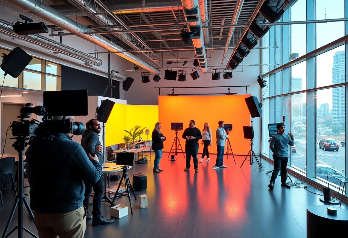 Modern film production studio setting at Trilith Studios
